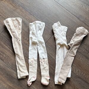 Adorable Kids Animal Print Tights - Beige, White, and Tan